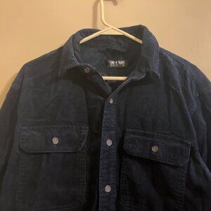 Men's Dark Navy Corduroy Button Down Shirt